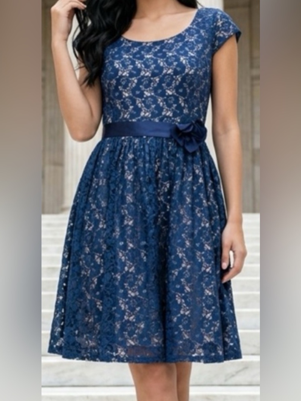 Pompous Girly-Navy lace dress - Picture 7 of 7